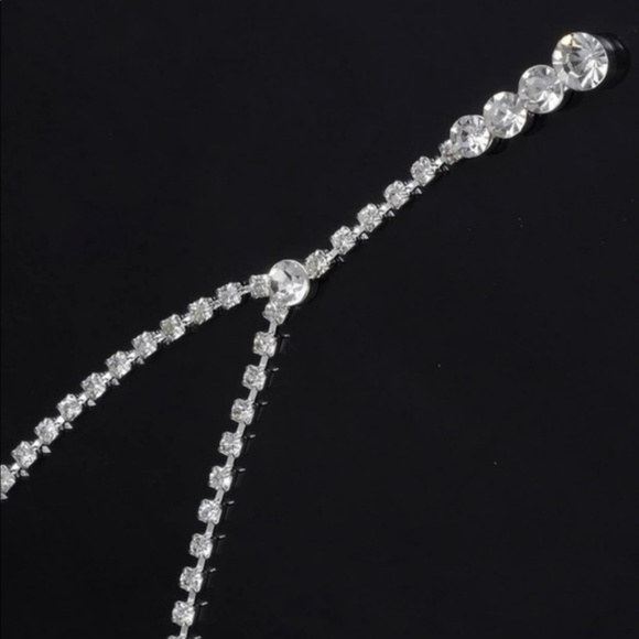 Bridal Rhinestone Tennis Drop Necklace Set - Picture 5 of 6